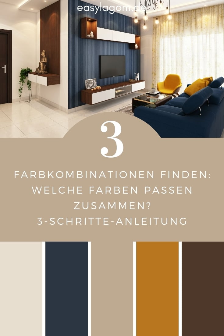 fARBPALETTE SENFGELB NAVI BLAU minimalistisches Wohnzimmer moderne Farbkombination finden